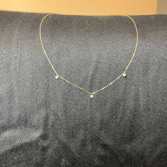 Gorjana Solid Gold Necklace with Turquoise Accents - Picture 6 of 12